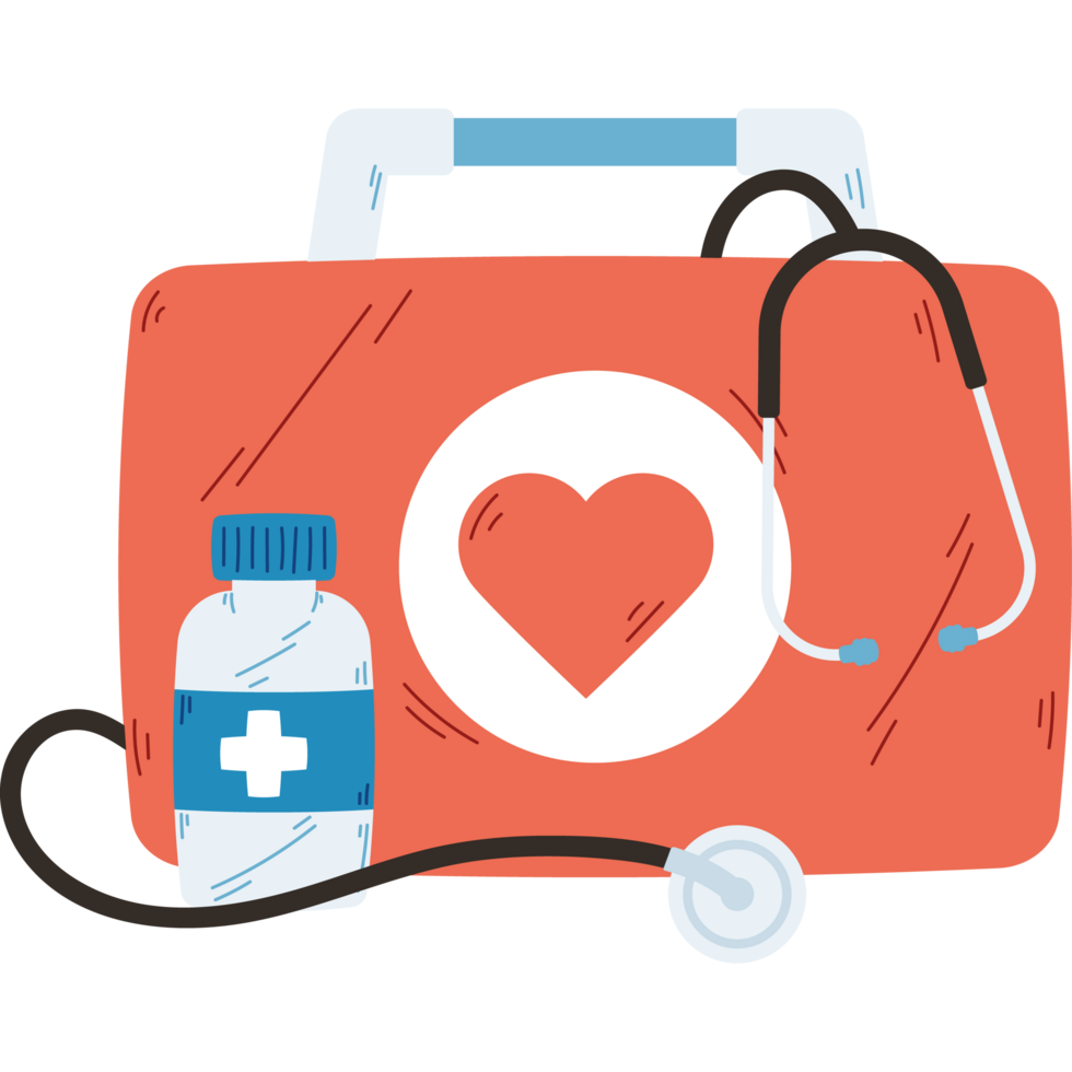 first aid box with stethoscope png