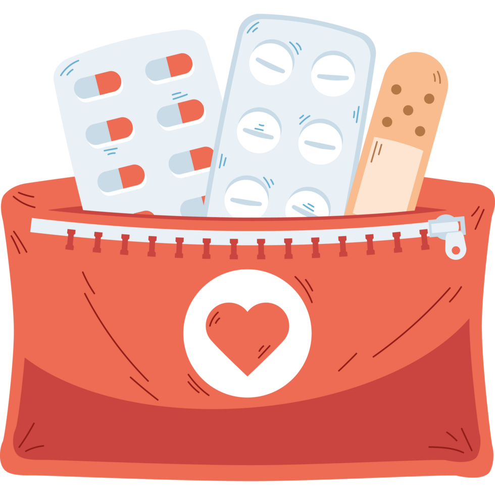open first aid kit with medicines png