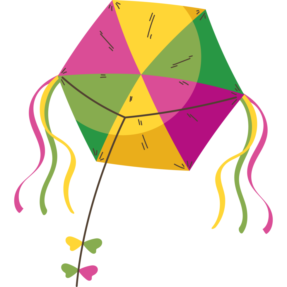 wind kite flying hexagon shape png