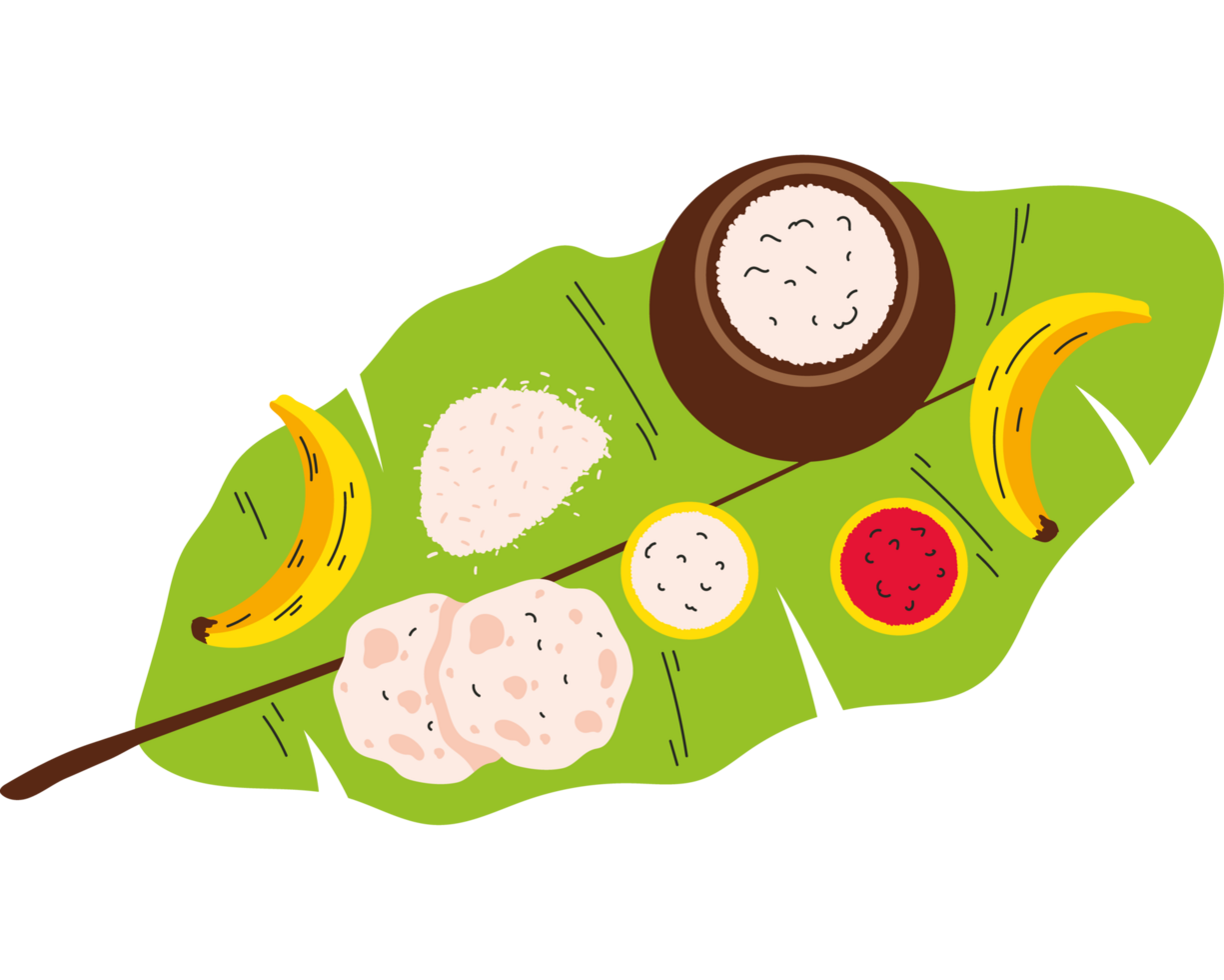 onam festival food on banana leaf png