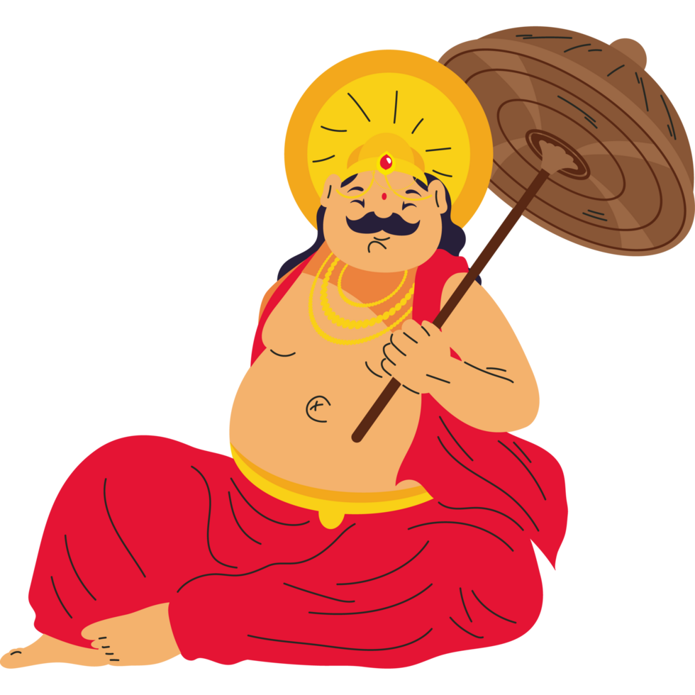 mahabali king character with umbrella png