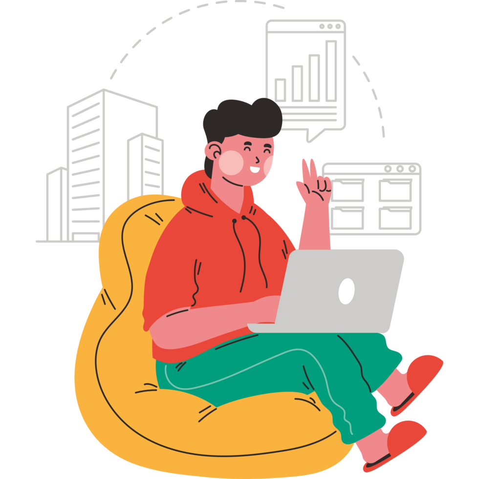 guy in hybrid work png