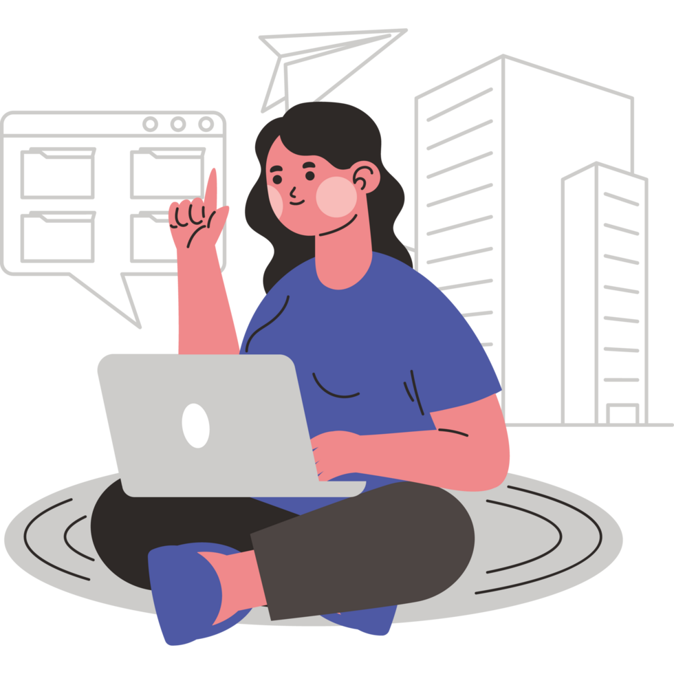 freelancer in hybrid work between office and home png