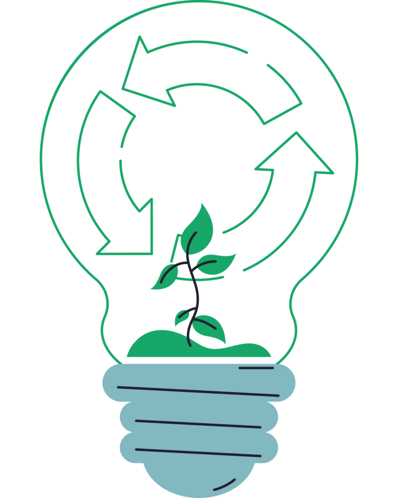 save energy eco friendly bulb with green leaf png