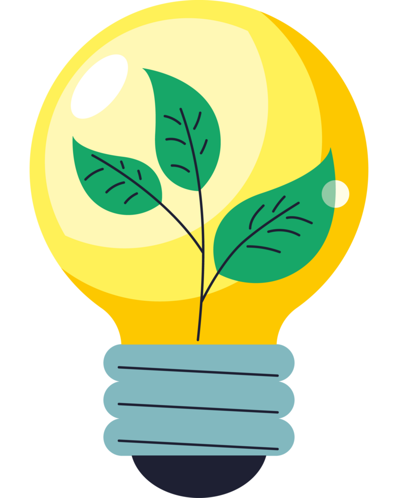 energy saving light bulb green leaf png