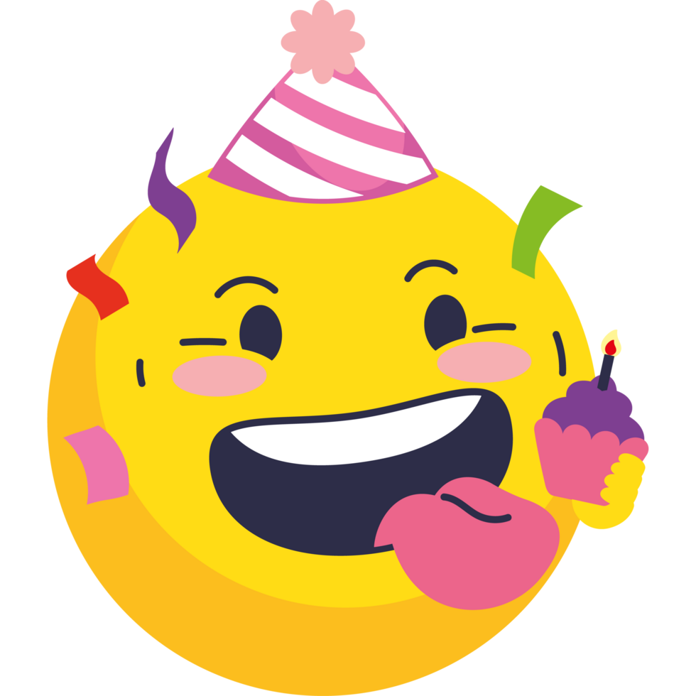 birthday emoji with cupcake png