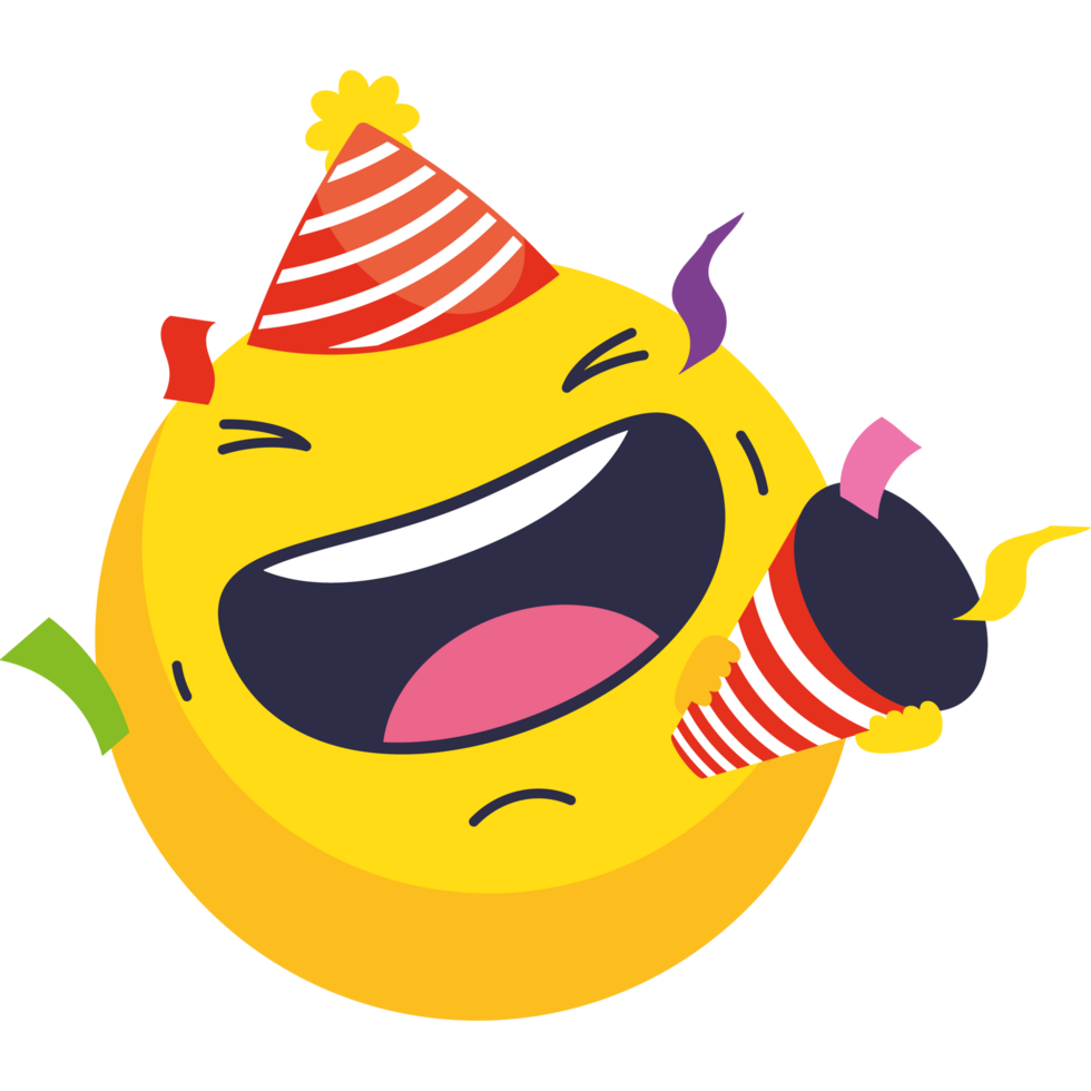 birthday emoji with party horn png