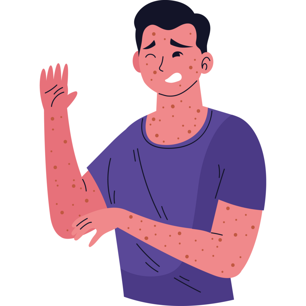 man character with monkeypox virus png