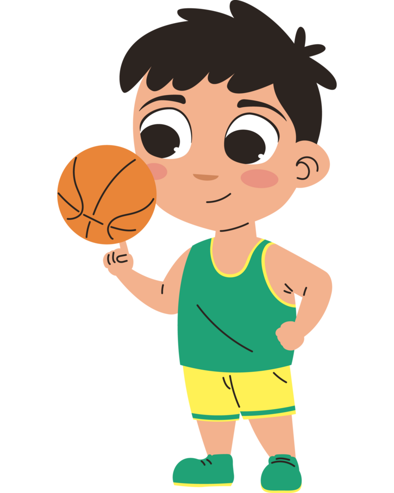 boy practicing basketball png