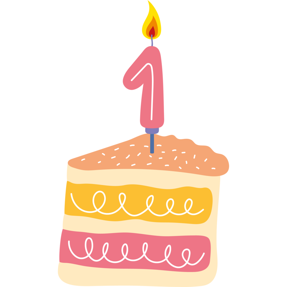 birthday cake candle number one png