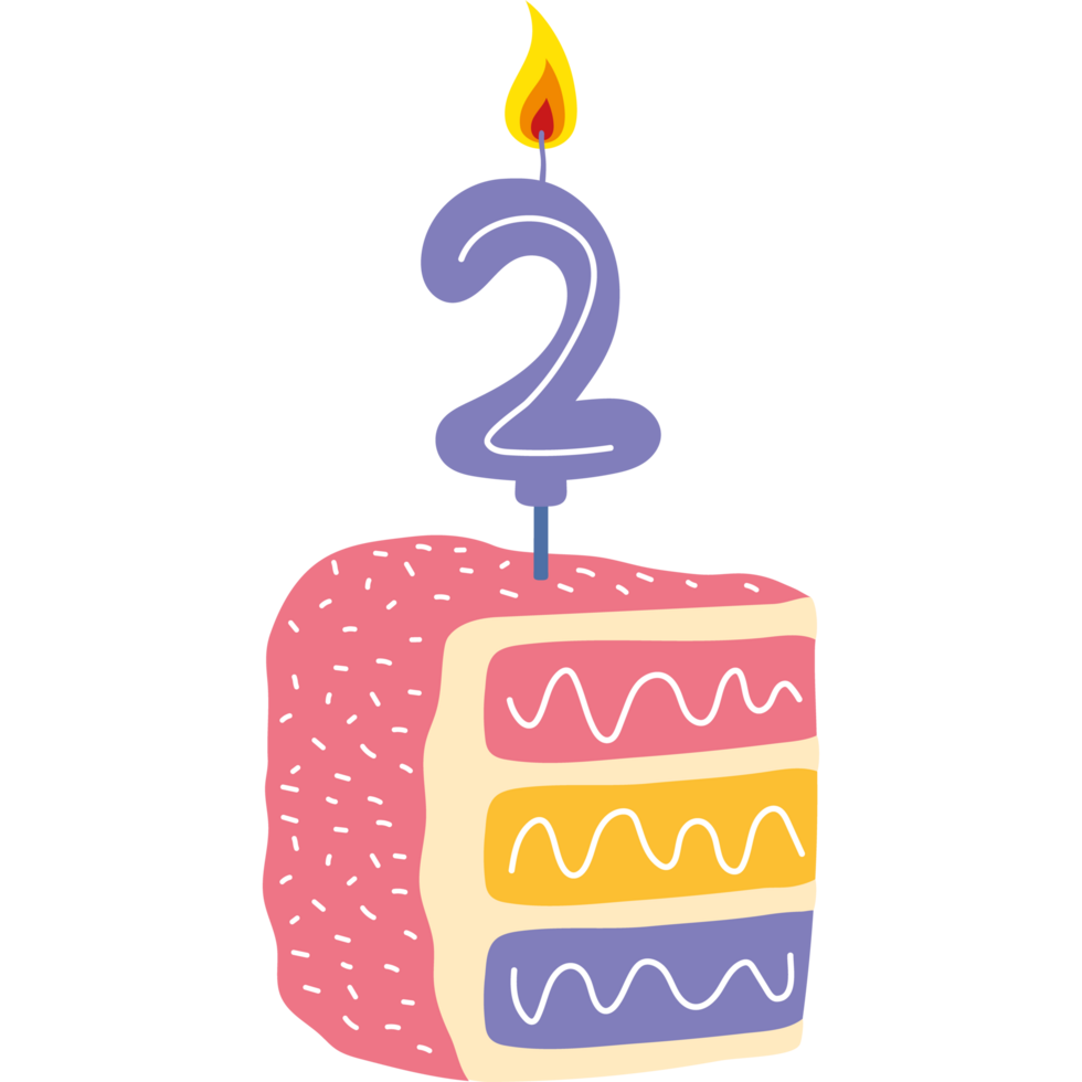 birthday cake candle number two png