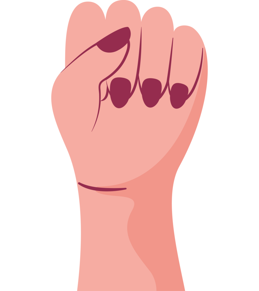 female raised hand girl power png