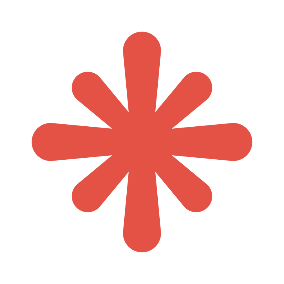 red asterisk geometric shape png