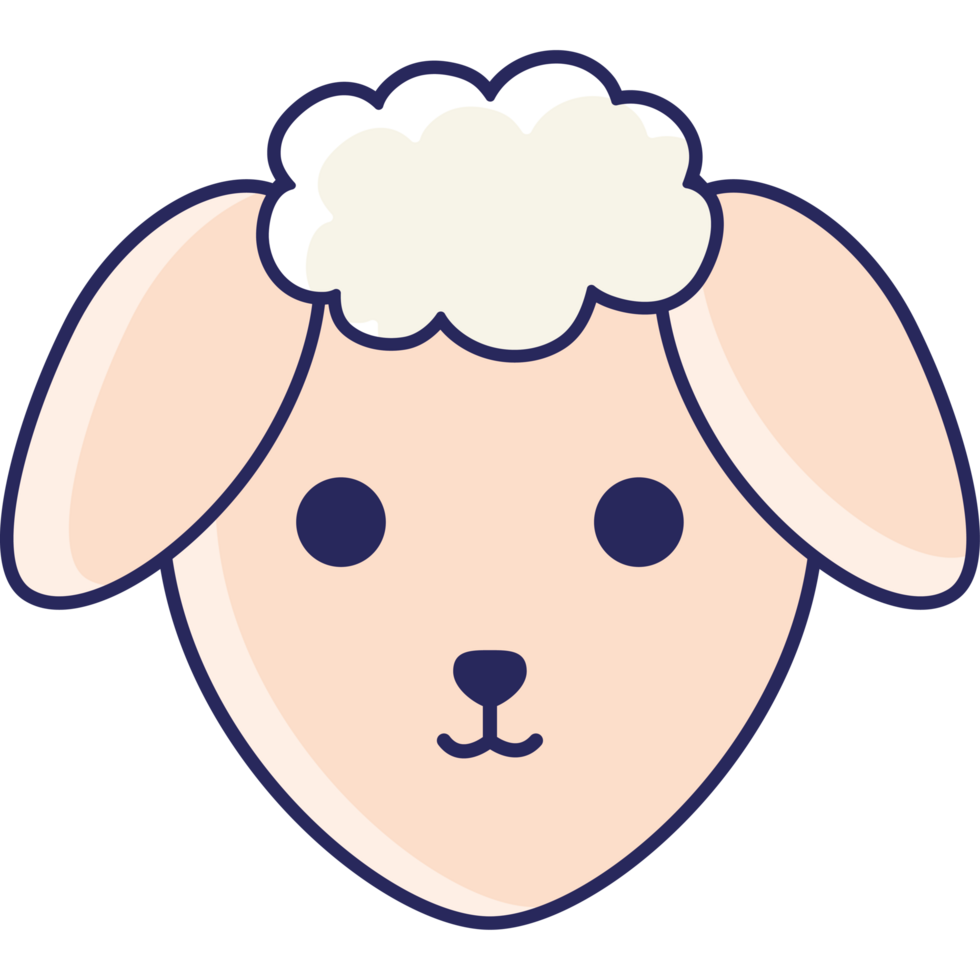sheep head cartoon animal icon png
