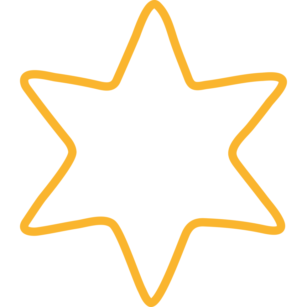 golden star hand drawn png