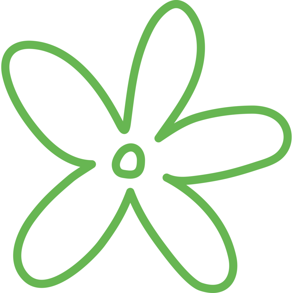 green flower hand drawn png