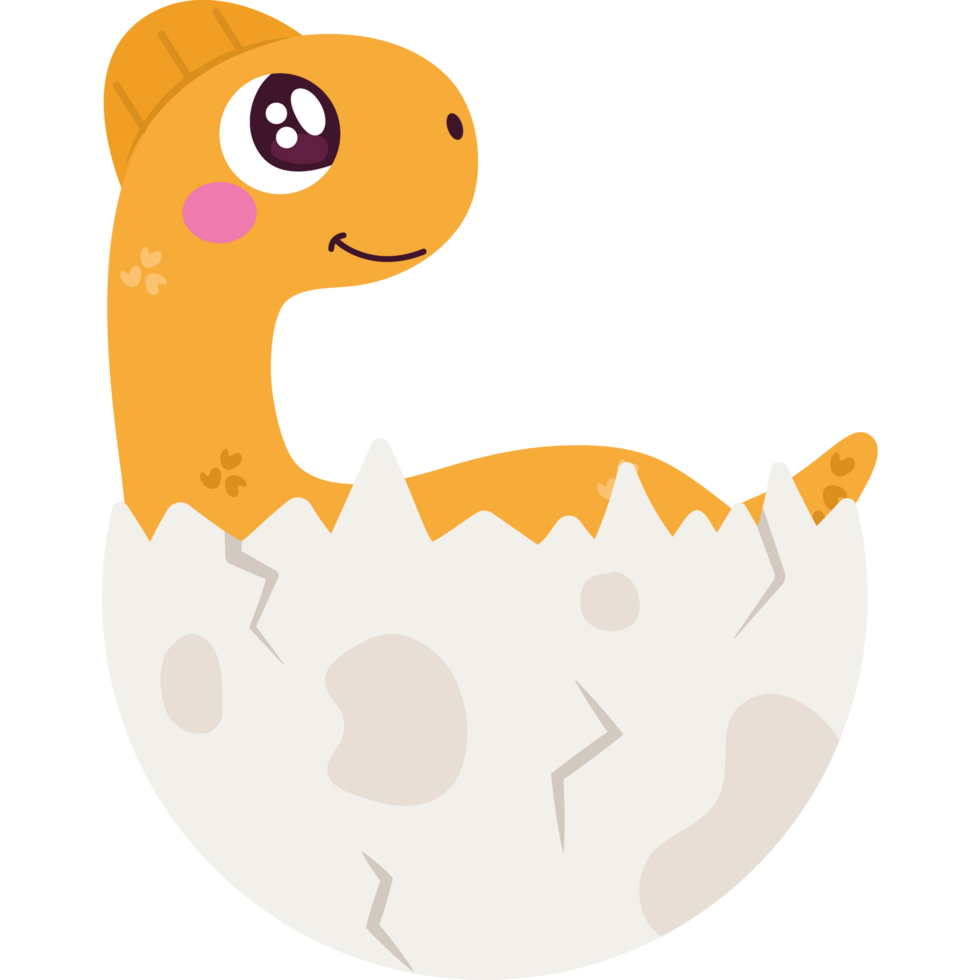 cute dinosaur character baby in egg png