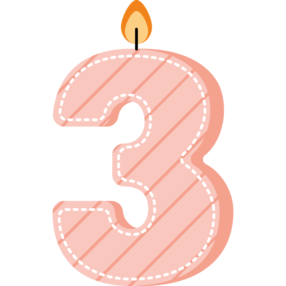 birthday candle number three png