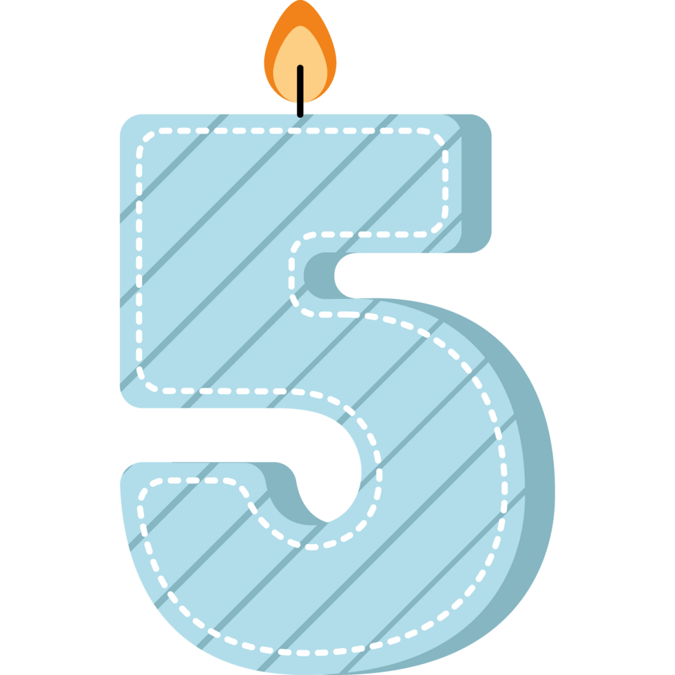 birthday candle number five png