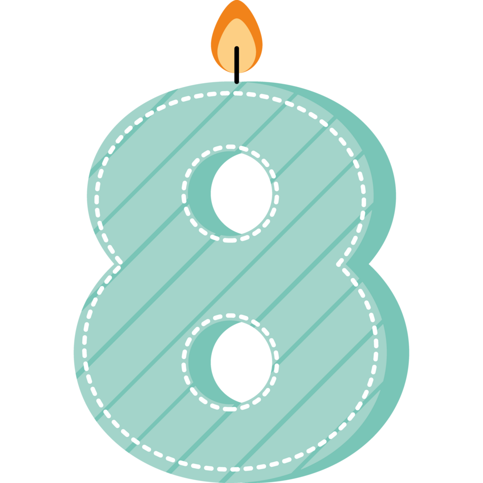 birthday candle number eight png