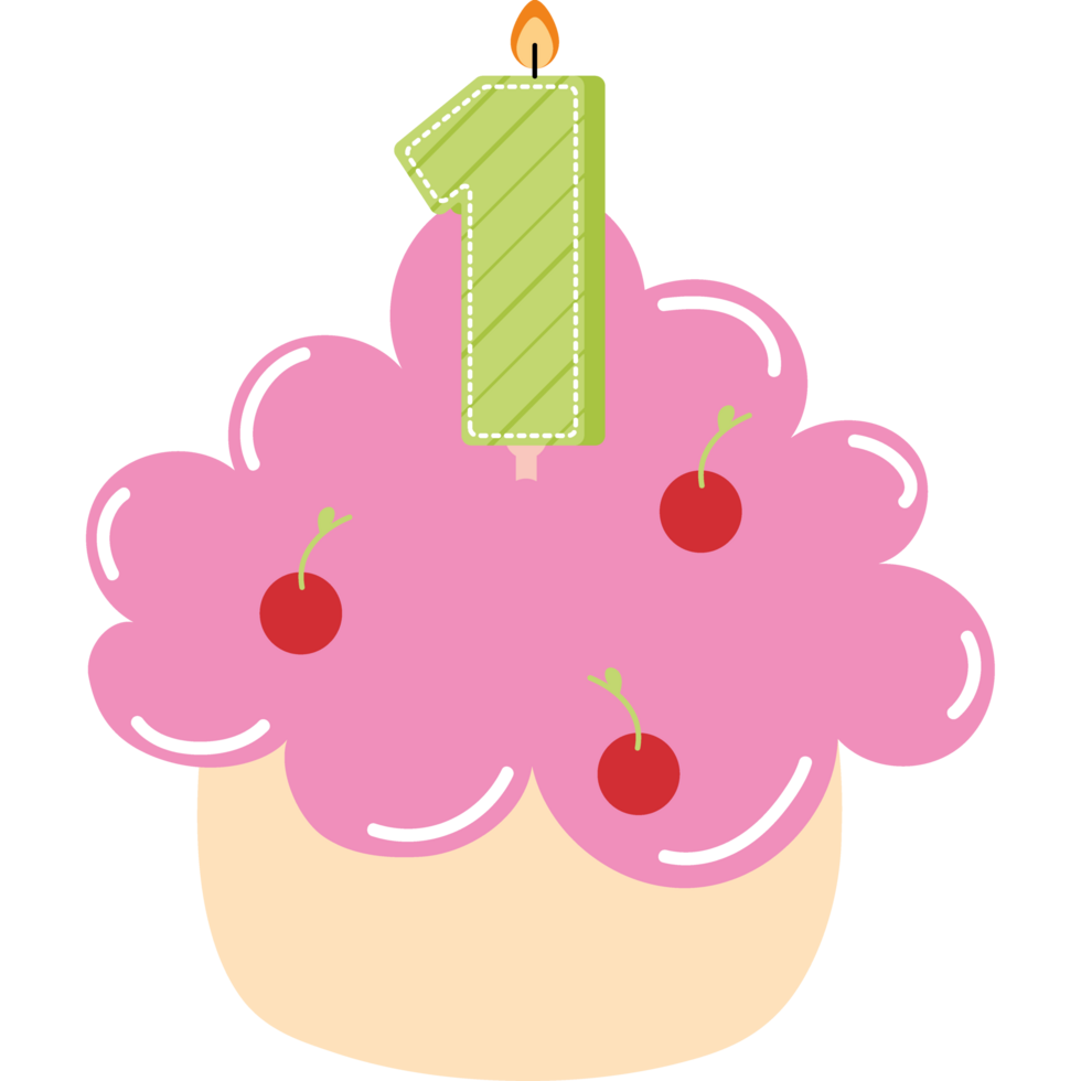 birthday cake and candle one png