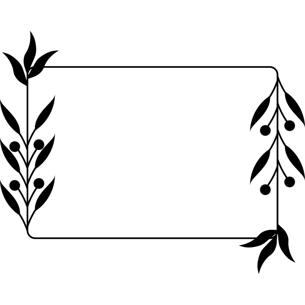 floral frame rectangle style png