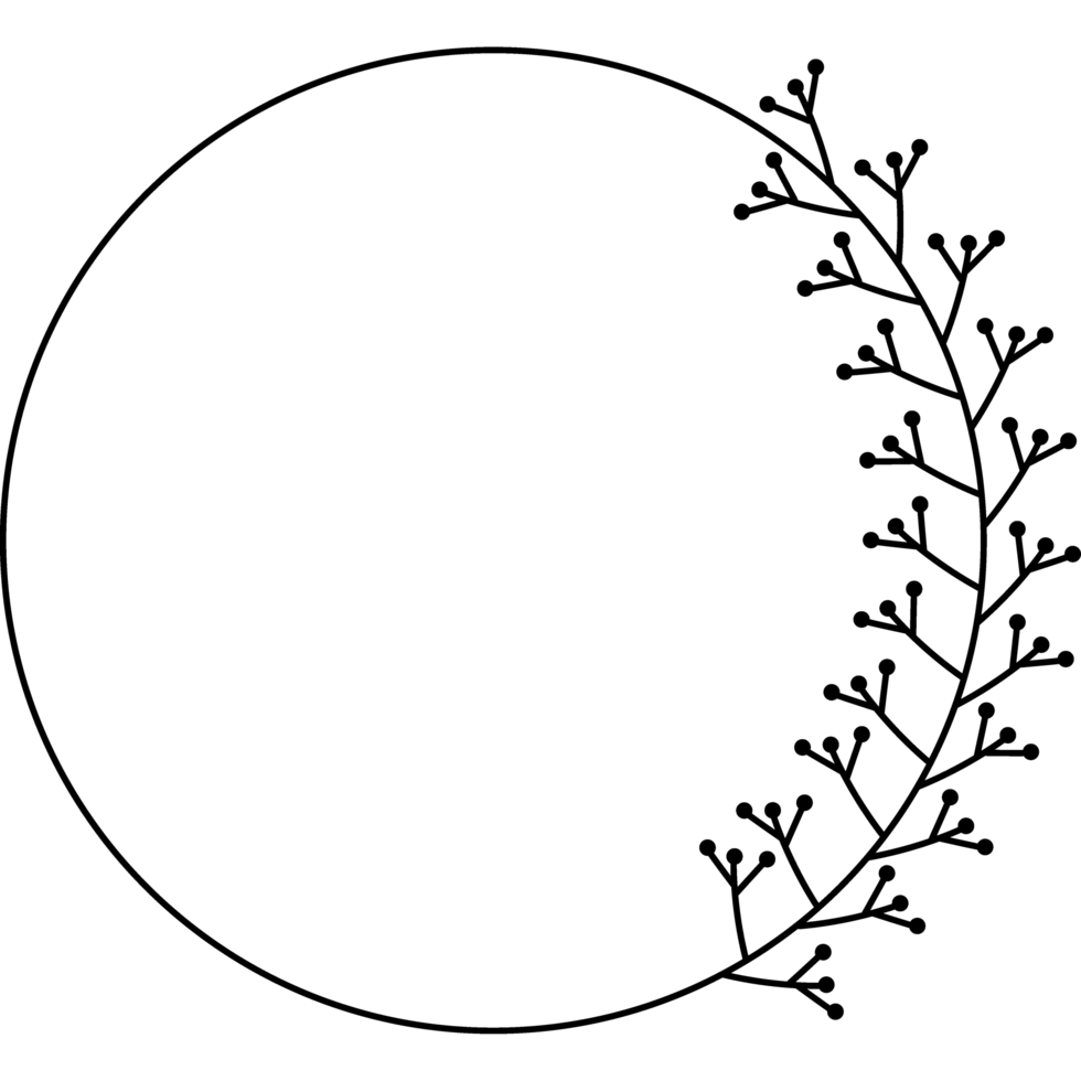 floral frame circle minimal png