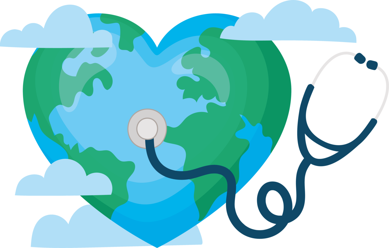heart world with a stethoscope png