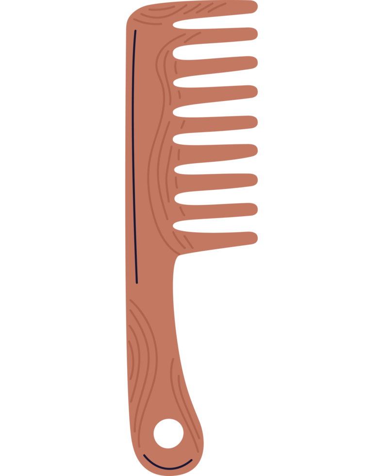 wooden hair comb design png