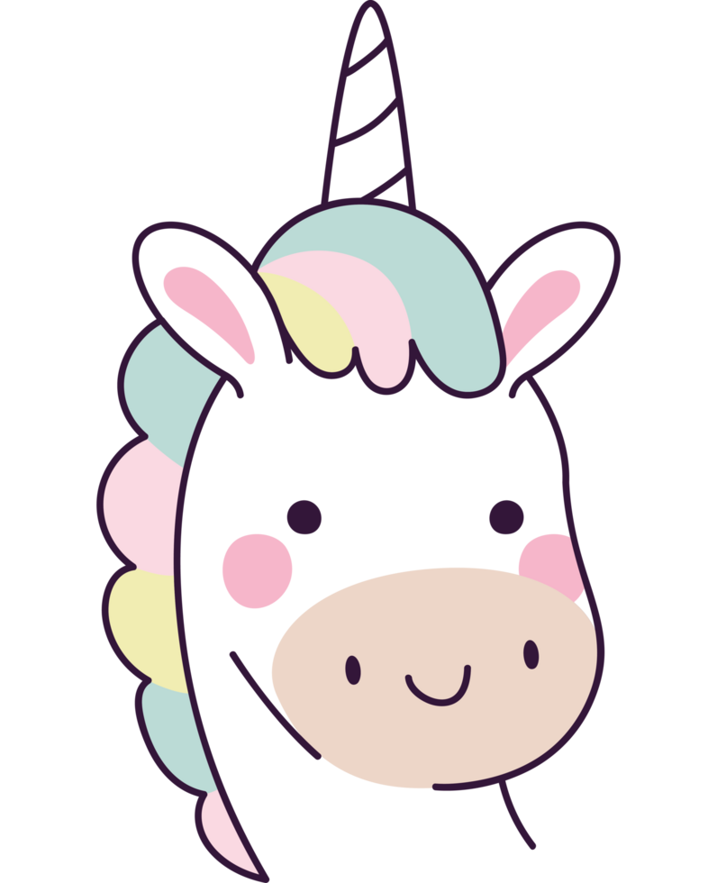 unicorn face design png