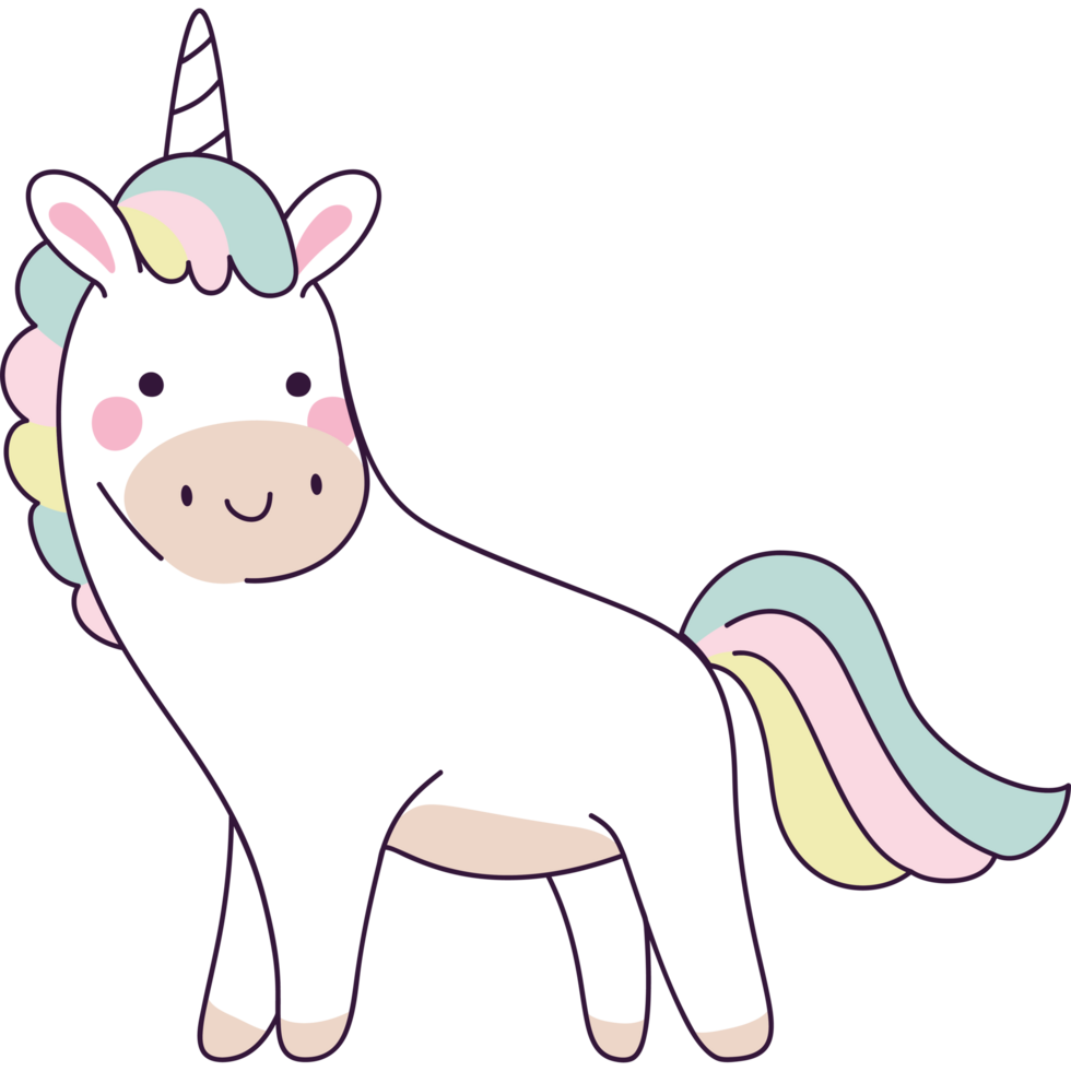 colored unicorn illustration png