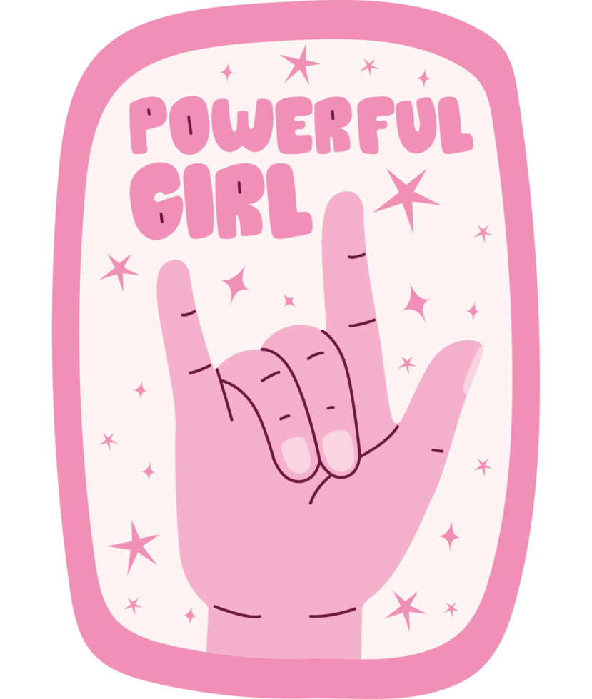 powerful girl design png