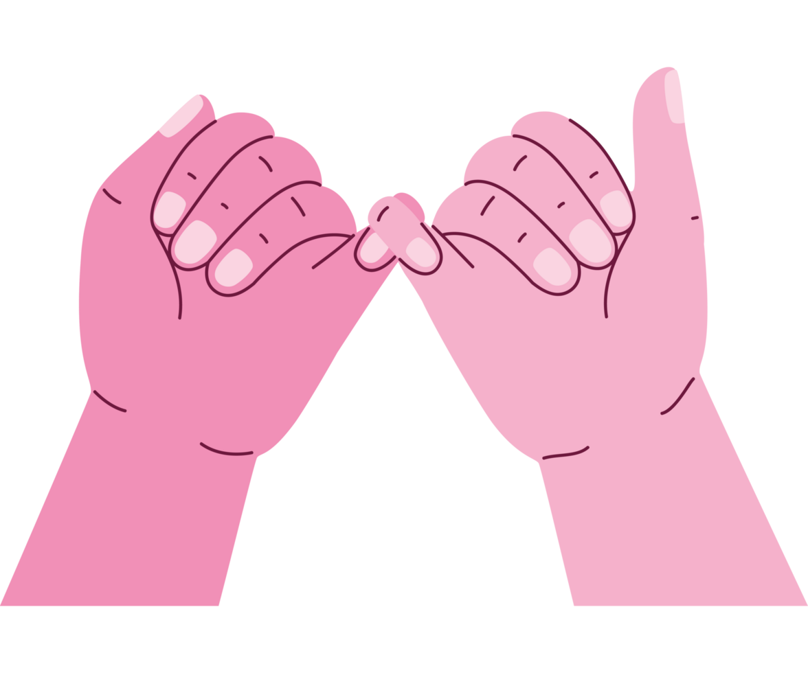 pinky promise hands design png