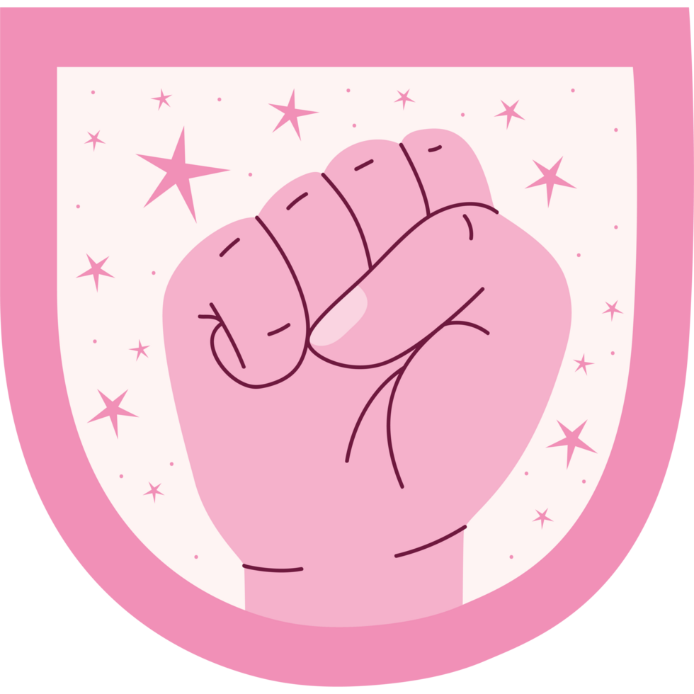 pink fist with sparks png
