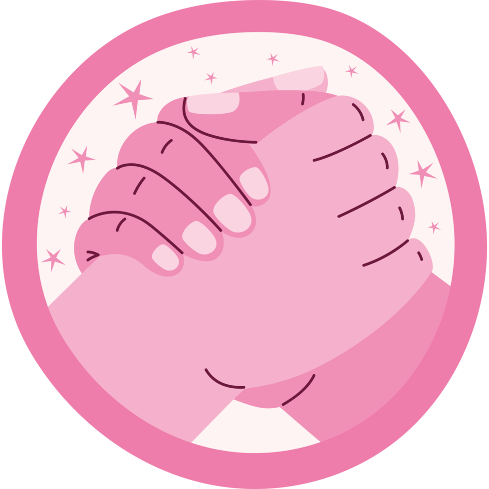 pink hands holding each other png