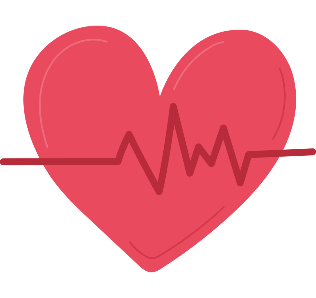 heart with heartbeat line png