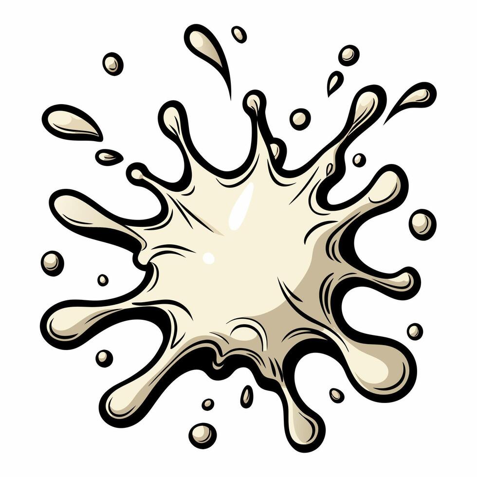 Retro Style Milk Splash Illustration Vibrant Dairy Art Design vector