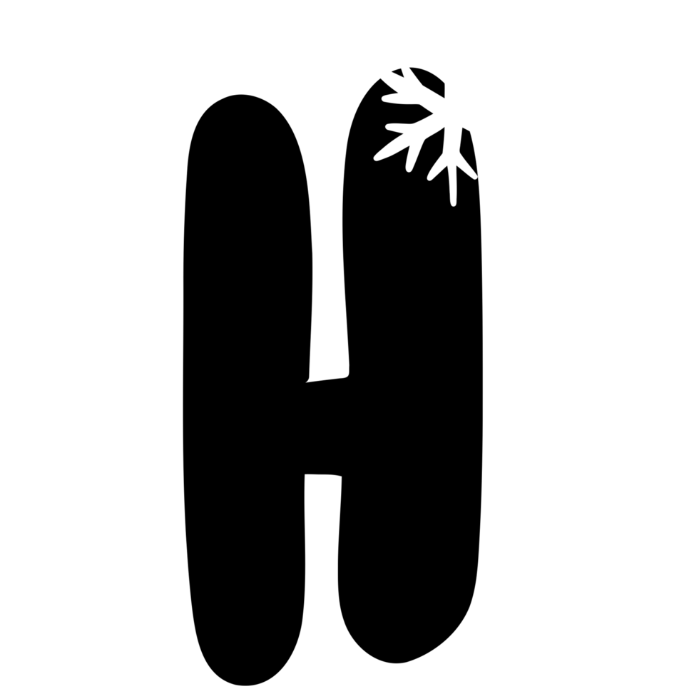 Alphabet white snowflake letter png