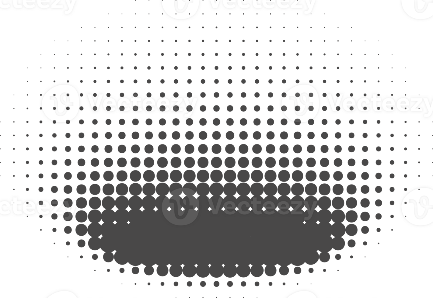 Dotted halftone abstract shape. Blurred shadow. Graphic element. Circular organic blob with gradation effect. png