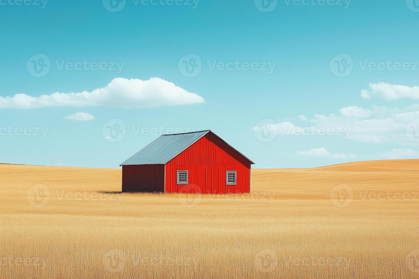 Exploring the harmony of nature and agriculture in a serene landscape copy space photo