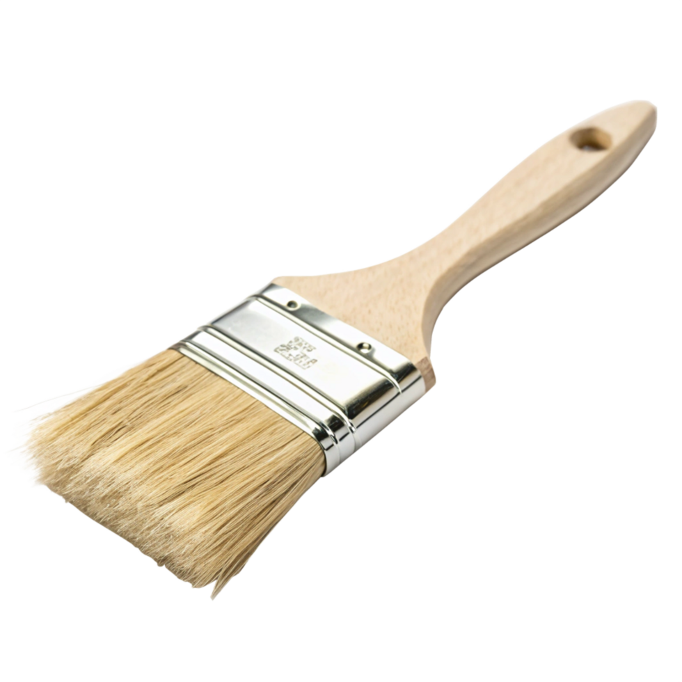 Elegant white paint brush on transparent background isolated png
