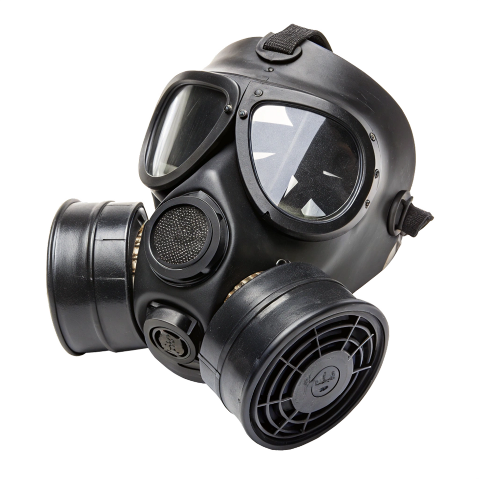 Black gas mask safety air pollution on transparent background png