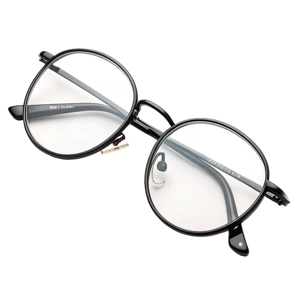 Classic round black simple and stylish eyeglass png
