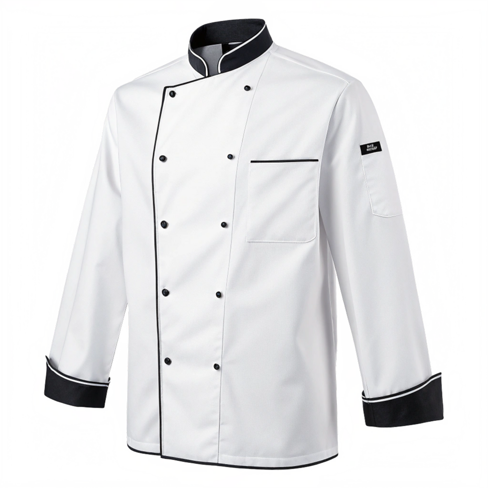 Elegant white chef jacket png