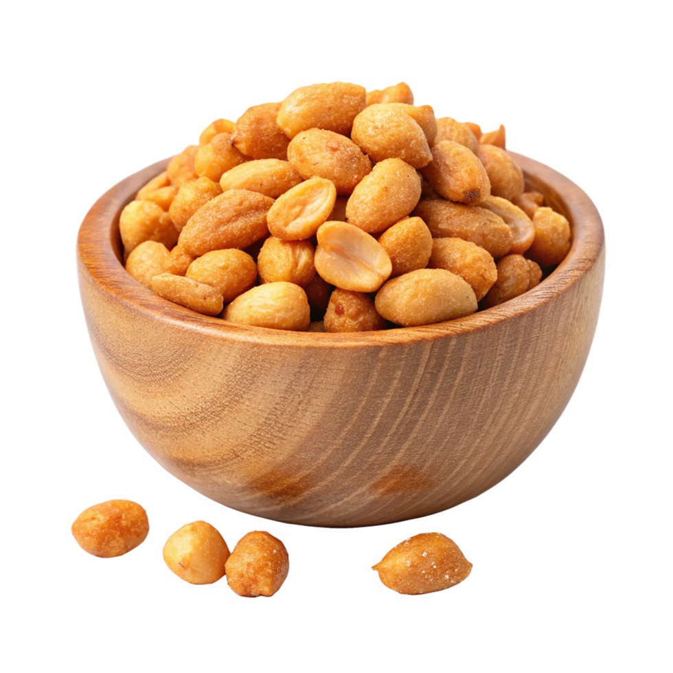 Roasted peanuts on transparent background isolated png