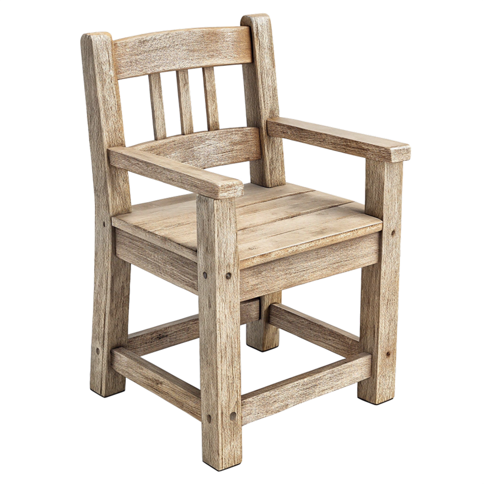 Rustic wooden chair isolated on transparent background png