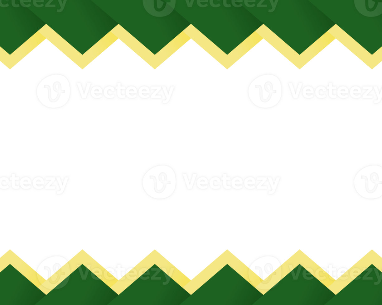 Modern geometric frame with green and yellow zigzag pattern. Abstract and eye-catching design element. Abstract and dynamic design, suitable for certificates, greeting cards. png