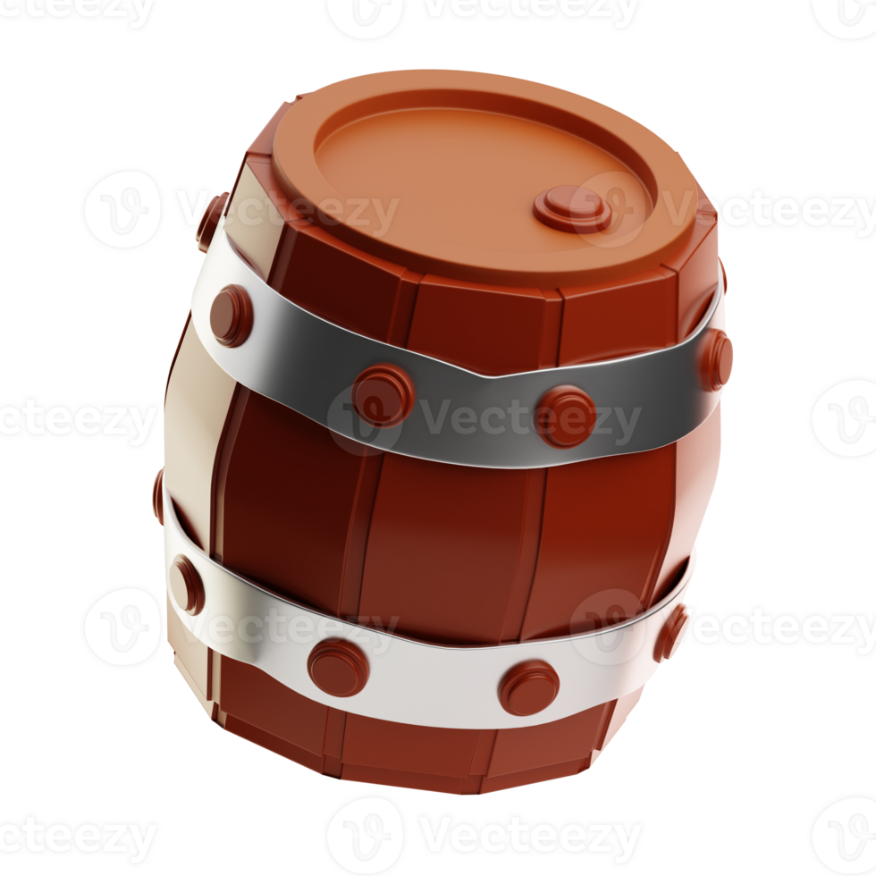 3D Illustration Wooden Barrel png