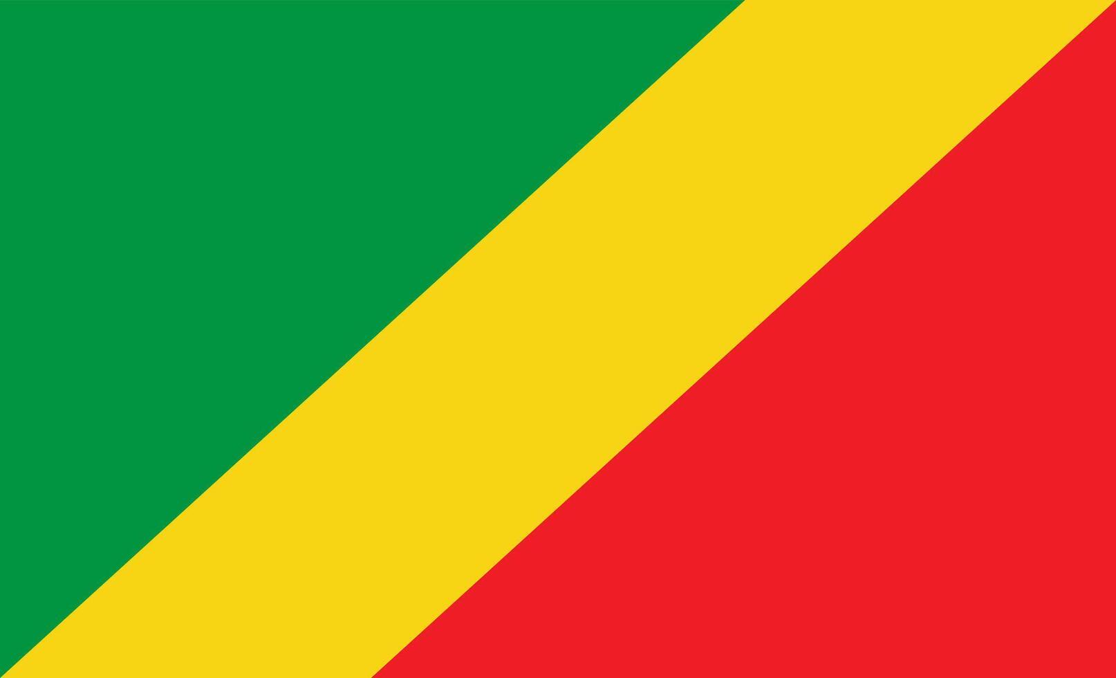Republic of the Congo flag design. Republic of the Congo national flag illustration. Republic of the Congo official color flag design. vector