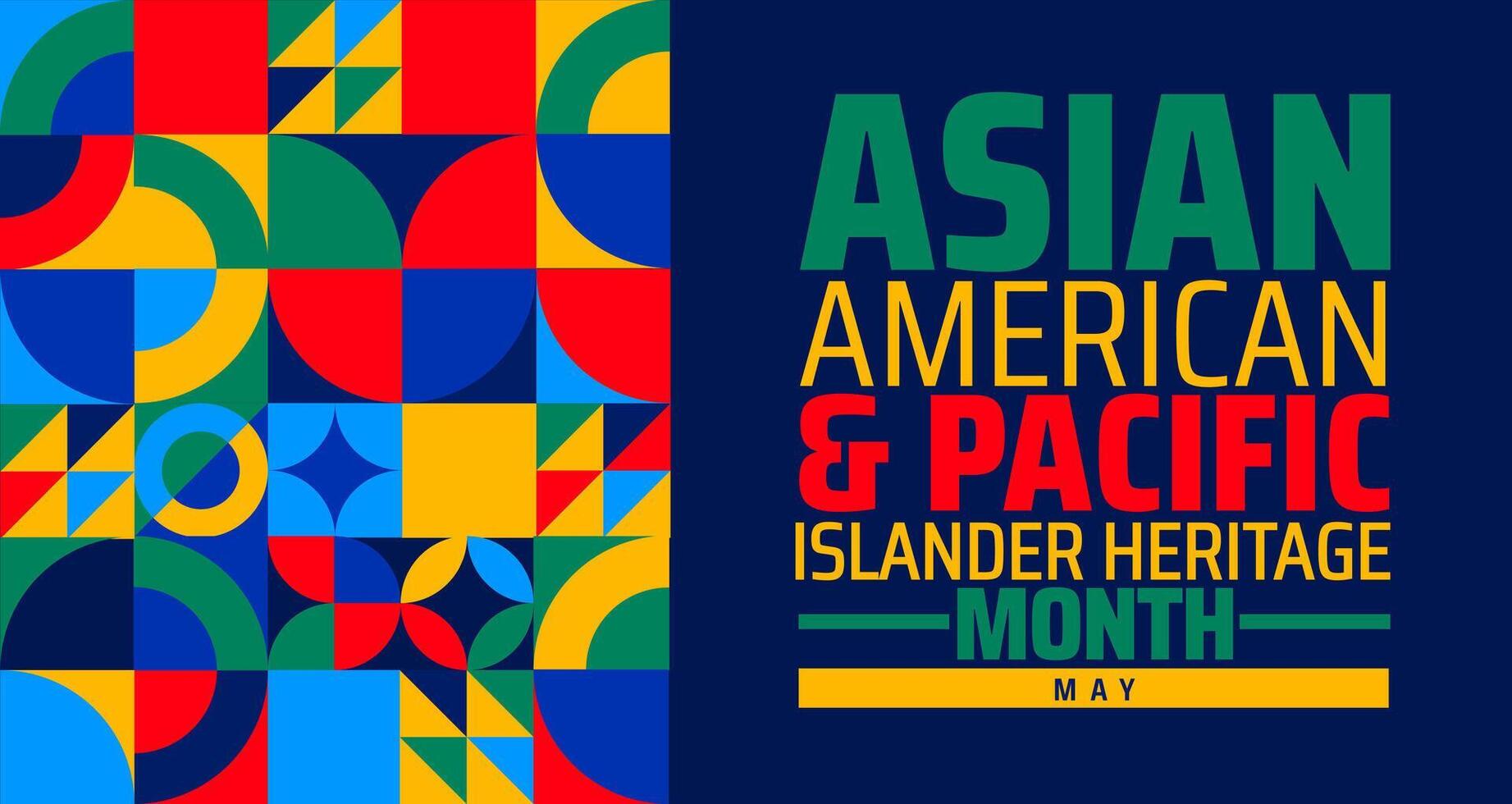 Asian American and Pacific Islander Heritage Month geometric shape pattern background banner or poster design template. observed every year in May. Holiday concept. vector